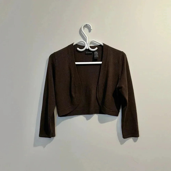 D'annah | Brown cardigan bolero 3/4 sleeves womens medium - Picture 1 of 5